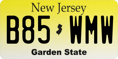 NJ license plate B85WMW