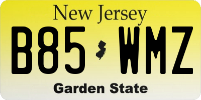 NJ license plate B85WMZ