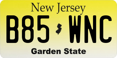 NJ license plate B85WNC
