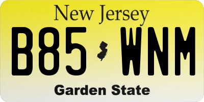 NJ license plate B85WNM