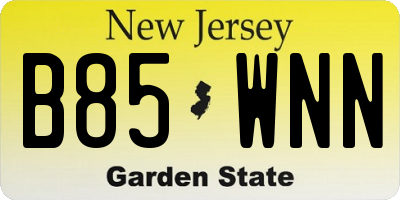 NJ license plate B85WNN