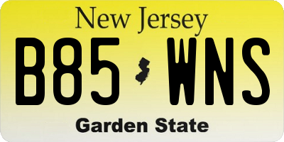 NJ license plate B85WNS