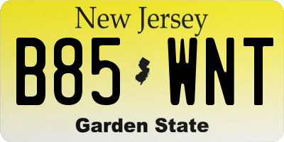 NJ license plate B85WNT