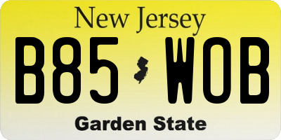 NJ license plate B85WOB