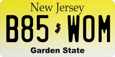 NJ license plate B85WOM