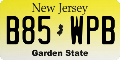 NJ license plate B85WPB
