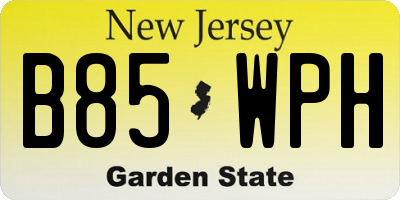 NJ license plate B85WPH