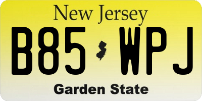 NJ license plate B85WPJ