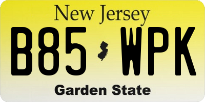NJ license plate B85WPK