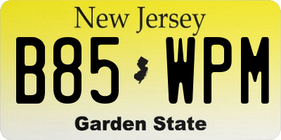 NJ license plate B85WPM