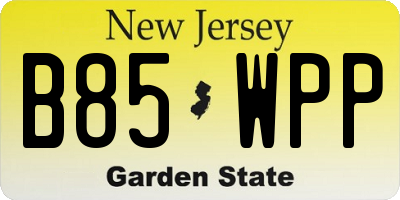 NJ license plate B85WPP