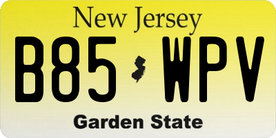 NJ license plate B85WPV