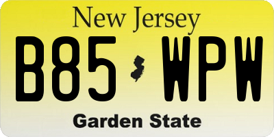 NJ license plate B85WPW