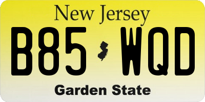 NJ license plate B85WQD