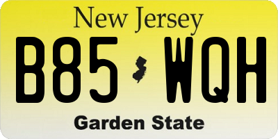 NJ license plate B85WQH