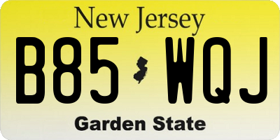 NJ license plate B85WQJ