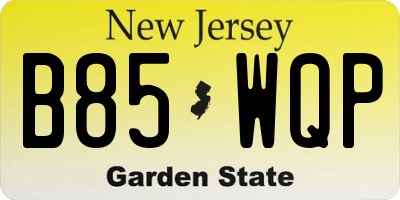 NJ license plate B85WQP