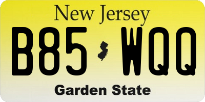 NJ license plate B85WQQ