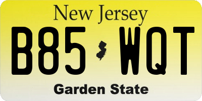 NJ license plate B85WQT