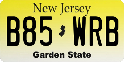 NJ license plate B85WRB