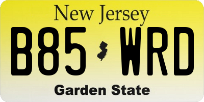 NJ license plate B85WRD