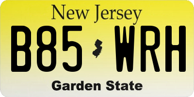 NJ license plate B85WRH