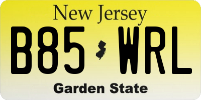 NJ license plate B85WRL