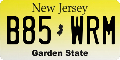 NJ license plate B85WRM
