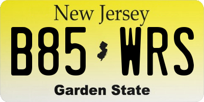 NJ license plate B85WRS