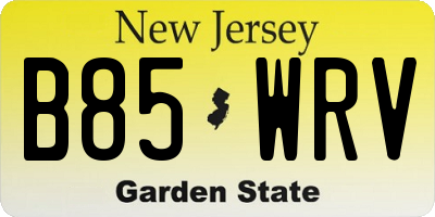 NJ license plate B85WRV