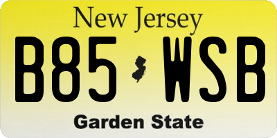 NJ license plate B85WSB