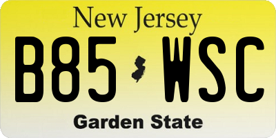 NJ license plate B85WSC
