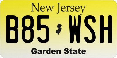 NJ license plate B85WSH