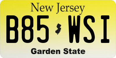 NJ license plate B85WSI