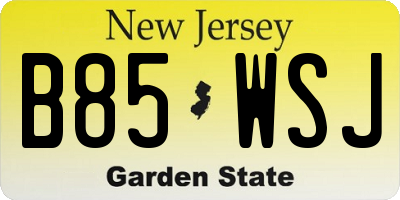 NJ license plate B85WSJ