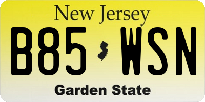 NJ license plate B85WSN