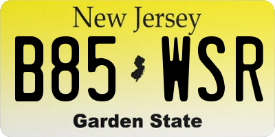 NJ license plate B85WSR