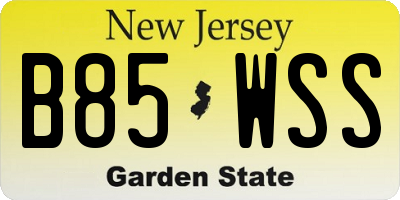 NJ license plate B85WSS
