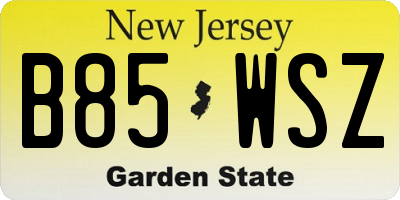 NJ license plate B85WSZ
