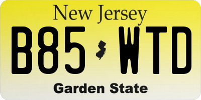 NJ license plate B85WTD