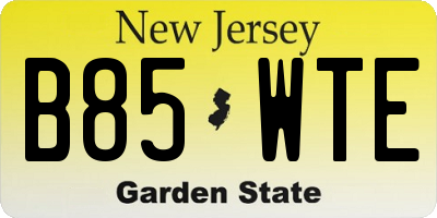 NJ license plate B85WTE