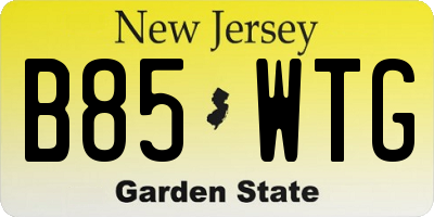 NJ license plate B85WTG