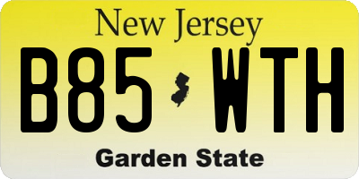 NJ license plate B85WTH