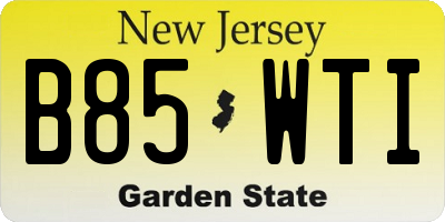 NJ license plate B85WTI