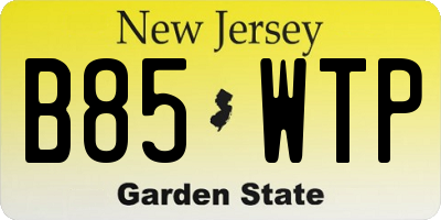 NJ license plate B85WTP