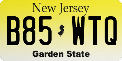 NJ license plate B85WTQ