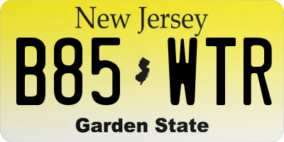NJ license plate B85WTR