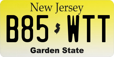 NJ license plate B85WTT