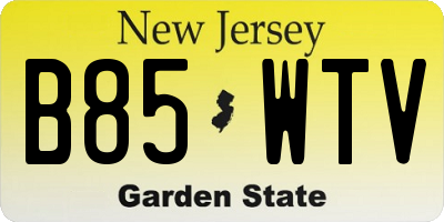 NJ license plate B85WTV