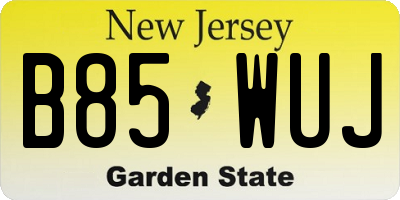 NJ license plate B85WUJ
